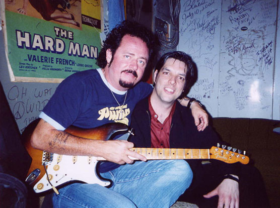 Steve Lukather backroom at Healey's, Toronto in May 2003